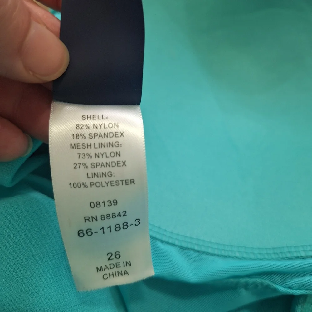 NEW Swimsuits For All Color Block V-Neck Blue One Piece Swimsuit, Sz 26